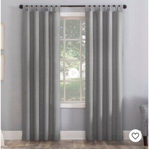 2 Panels No. 918 Joshua Heathered Texture Tab Top Semi Sheer Panels Coal Gray 63